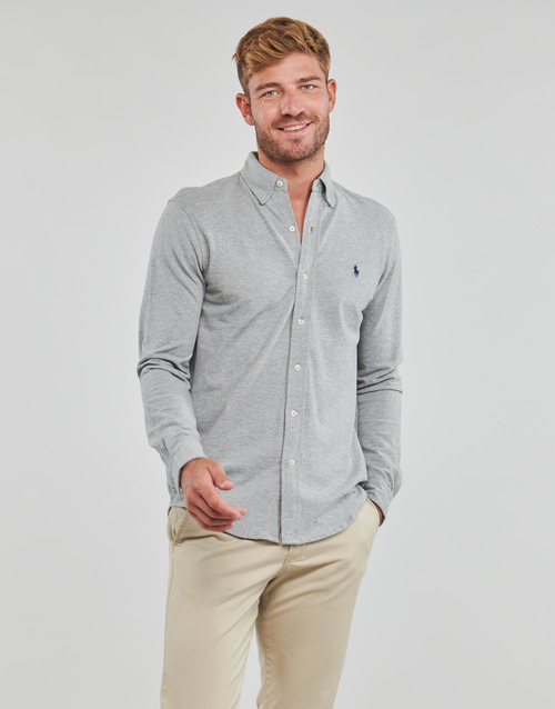 Clothing Men long-sleeved shirts Polo Ralph Lauren KSC02A-LSFBBDM5-LONG SLEEVE-KNIT Grey / Andover / Heather