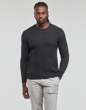 Clothing Men jumpers Polo Ralph Lauren S224SC03-LSCABLECNPP-LONG SLEEVE-PULLOVER Grey / Anthracite / Dark / Granite