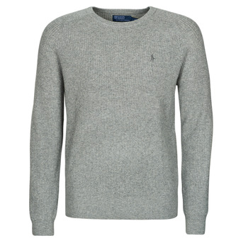 Clothing Men jumpers Polo Ralph Lauren S224SV07B-LS RIB CN-LONG SLEEVE-PULLOVER Grey / Fawn / Grey / Heather