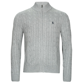 Clothing Men Jackets / Cardigans Polo Ralph Lauren S224SC23-LSCABLEFZPP-LONG SLEEVE-FULL ZIP Grey / Clear / Fawn / Grey / Heather