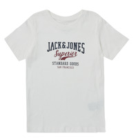 material Boy short-sleeved t-shirts Jack & Jones JJELOGO TEE SS O-NECK White