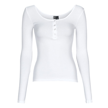 material Women Long sleeved shirts Pieces PCKITTE LS TOP White