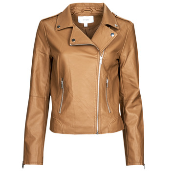 Clothing Women Leather jackets / Imitation le Vila VICARA COATED JACKET Brown