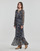 Clothing Women Long Dresses Vila VIKELLY V-NECK L/S ANCLE Multicolour