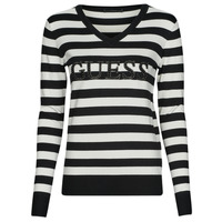 Clothing Women jumpers Guess ANNE Black / White