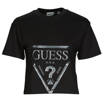 material Women short-sleeved t-shirts Guess ADELE Black