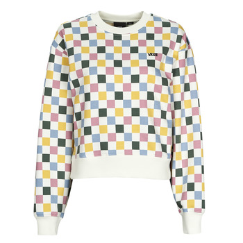 Clothing Women sweaters Vans ALL OVER LS CREW Marshmallow-ashley / Blue