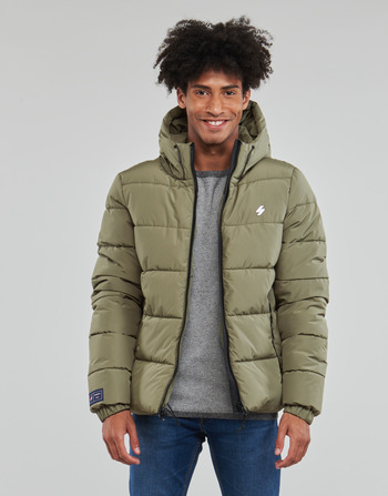 Clothing Men Duffel coats Superdry HOODED SPORTS PUFFER Dusty / Olive