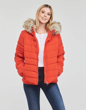 Only ONLNEWELLAN QUILTED HOOD JACKET CC OTW Red