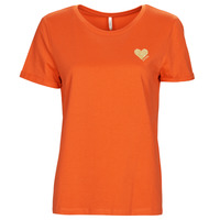 material Women short-sleeved t-shirts Only ONLKITA S/S LOGO TOP Orange