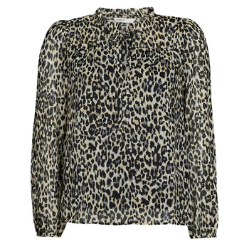 Clothing Women Blouses Only ONLDITSY L/S BLOUSE WVN NOOS Leopard