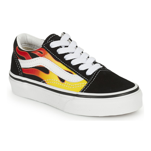 Shoes Boy Low top trainers Vans UY Old Skool Black / Yellow / Red