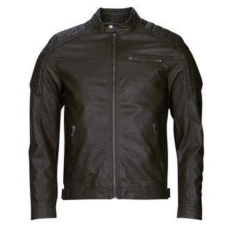 Clothing Men Leather jackets / Imitation le Jack & Jones JJEROCKY JACKET Brown