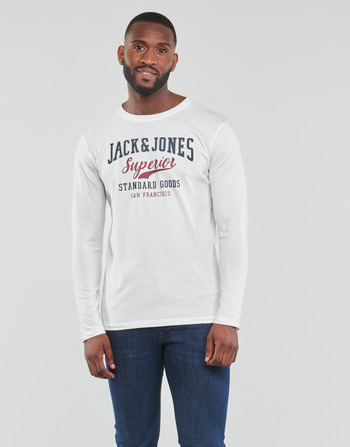 material Men Long sleeved shirts Jack & Jones JJELOGO TEE LS O-NECK 2 COL White