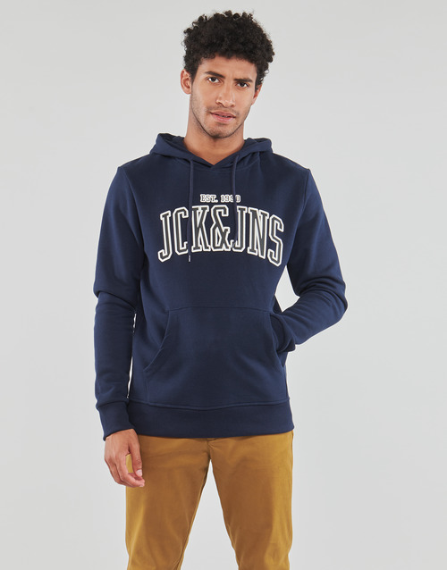 Clothing Men sweaters Jack & Jones JJCEMB SWEAT HOOD Marine