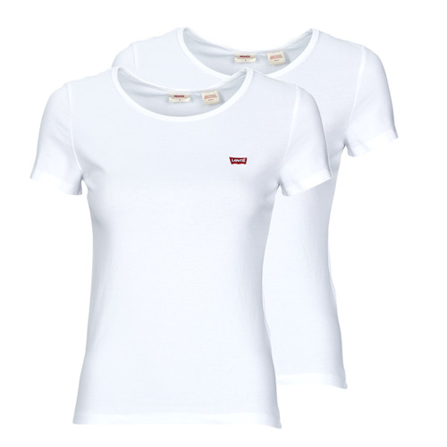 Clothing Women short-sleeved t-shirts Levi's 2PACK CREWNECK TEE White
