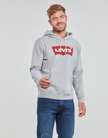 Clothing Men sweaters Levi's STANDARD GRAPHIC HOODIE Heather / Grey