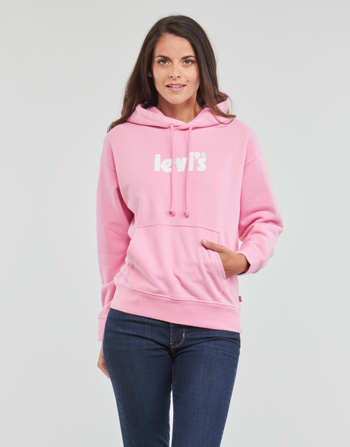 Levi's GRAPHIC STANDARD HOODIE Prism / Pink - Free delivery | Spartoo NET !  - Clothing sweaters Women USD/$