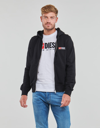 Clothing Men sweaters Diesel S-GINN-HOOD-ZIP-DIV Black