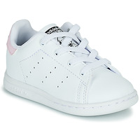 Shoes Girl Low top trainers adidas Originals STAN SMITH EL I White / Pink