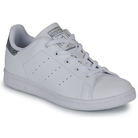 Shoes Girl Low top trainers adidas Originals STAN SMITH C White / Silver / Python