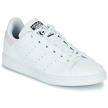 Shoes Girl Low top trainers adidas Originals STAN SMITH J White / Pink