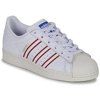 Shoes Children Low top trainers adidas Originals SUPERSTAR J White / Red