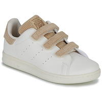 Shoes Girl Low top trainers adidas Originals STAN SMITH CF C White / Beige
