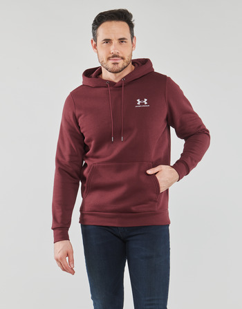 Clothing Men sweaters Under Armour UA Essential Fleece Hoodie Chestnut / Red / White