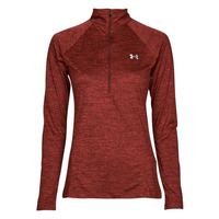 Clothing Women Long sleeved shirts Under Armour Tech 1/2 Zip - Twist Chestnut / Red / Radio / Red / Metallic / Silver