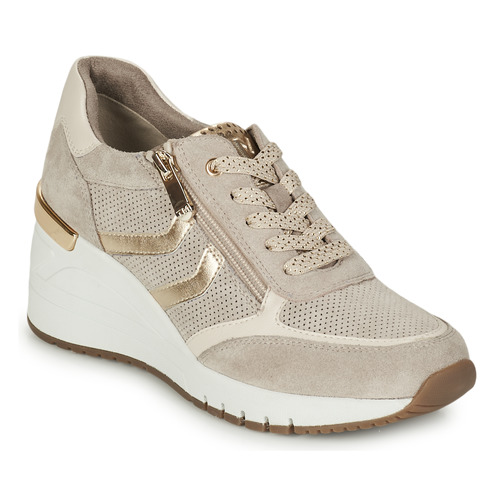 Shoes Women Low top trainers Marco Tozzi SEPT Beige / Gold