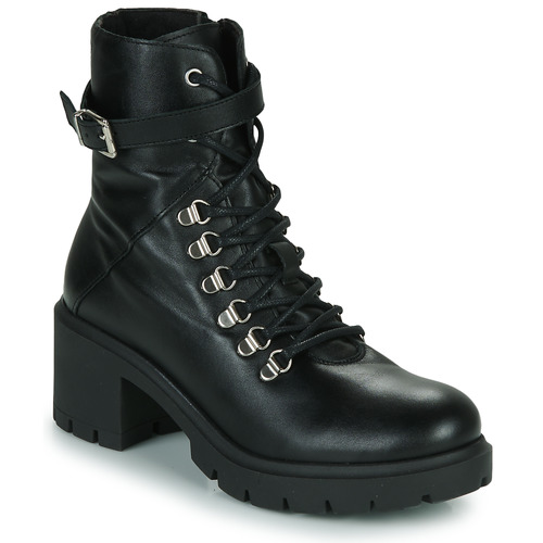 Betty Black Lace-Up Ankle Boot