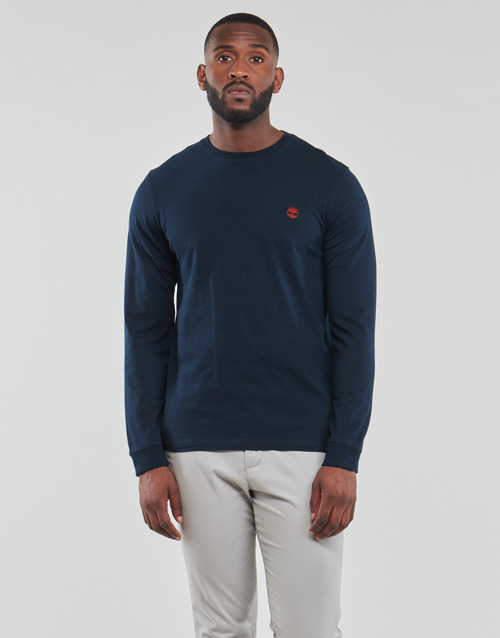 Timberland LS DUNSTAN RIVER JERSEY CREW TEE Marine - Free delivery |  Spartoo NET ! - Clothing Long sleeved shirts Men | Sport-T-Shirts
