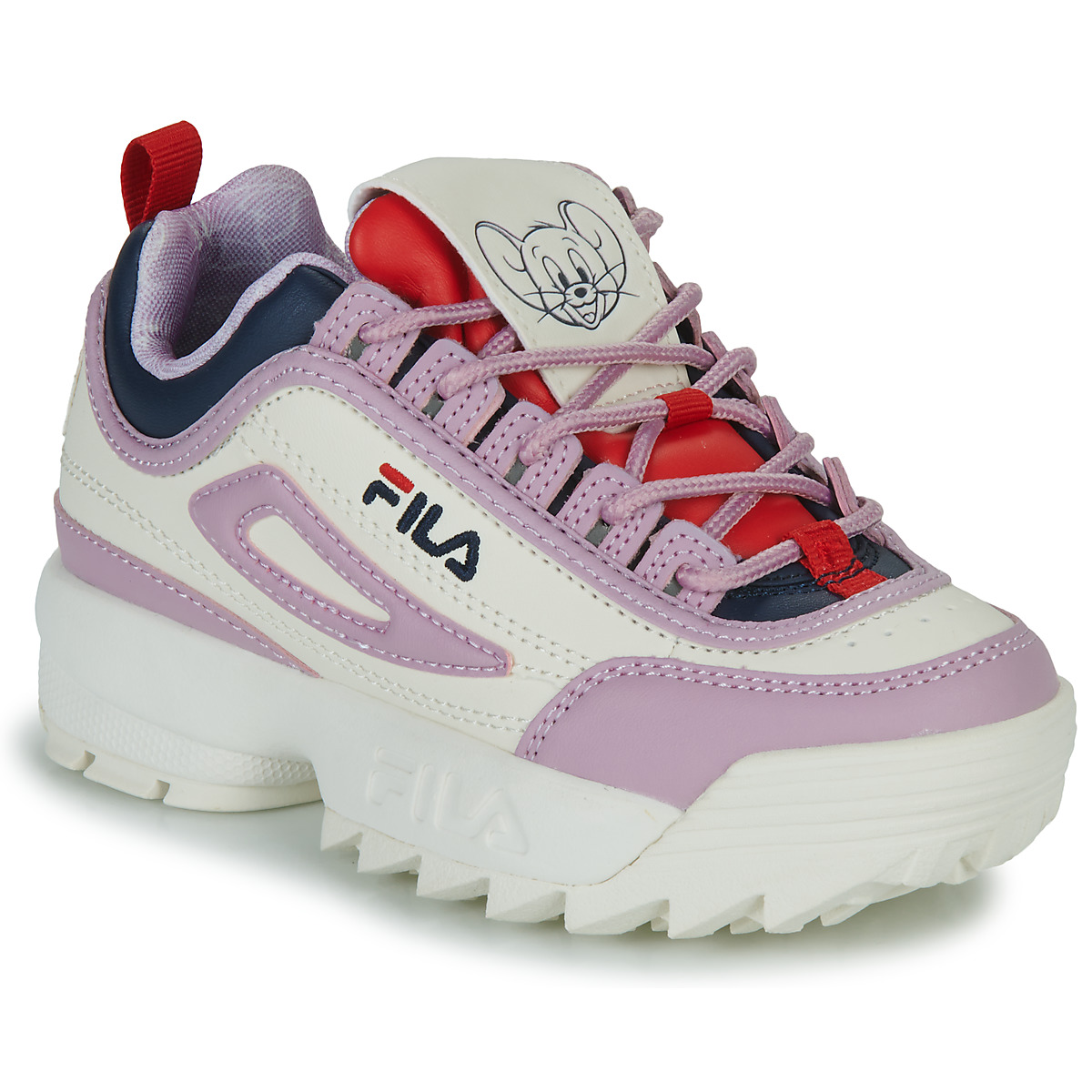 delivery Shoes - - DISRUPTOR | Child Low NET trainers Fila Mauve WB top ! Free Spartoo