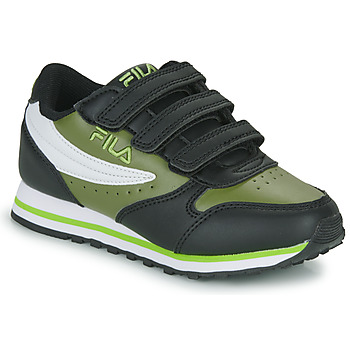 Shoes Children Low top trainers Fila ORBIT VELCRO LOW Black / Kaki