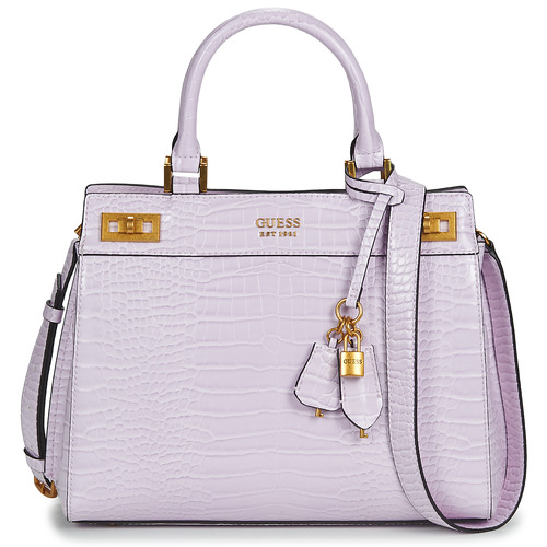 Bags Women Handbags Guess KATEY CROC LUXURY SATCHEL Violet