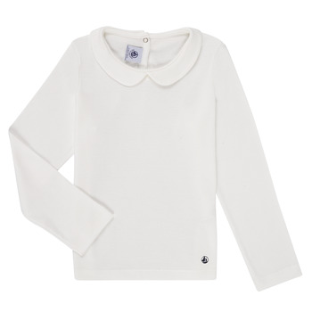 Clothing Girl Long sleeved shirts Petit Bateau COVING White