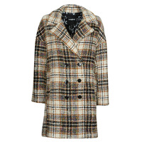 Clothing Women coats Desigual COAT DUKE Ecru / Grey / Mustard