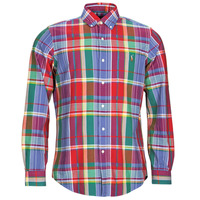 Clothing Men long-sleeved shirts Polo Ralph Lauren CUBDPPCS-LONG SLEEVE-SPORT SHIRT Madras / Red / Blue / Multi