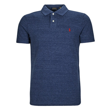 Clothing Men short-sleeved polo shirts Polo Ralph Lauren POLO COUPE DROITE EN COTON BASIC MESH Blue