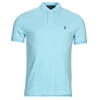 Clothing Men short-sleeved polo shirts Polo Ralph Lauren POLO COUPE DROITE EN COTON BASIC MESH Turquoise / Mottled / Watchhill / Blue / Heather