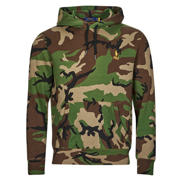 Clothing Men sweaters Polo Ralph Lauren LSPOHOODM2-LONG SLEEVE-SWEATSHIRT Kaki / Camouflage