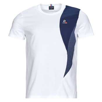 Clothing Men short-sleeved t-shirts Le Coq Sportif SAISON 1 Tee SS N°1 M White / Marine