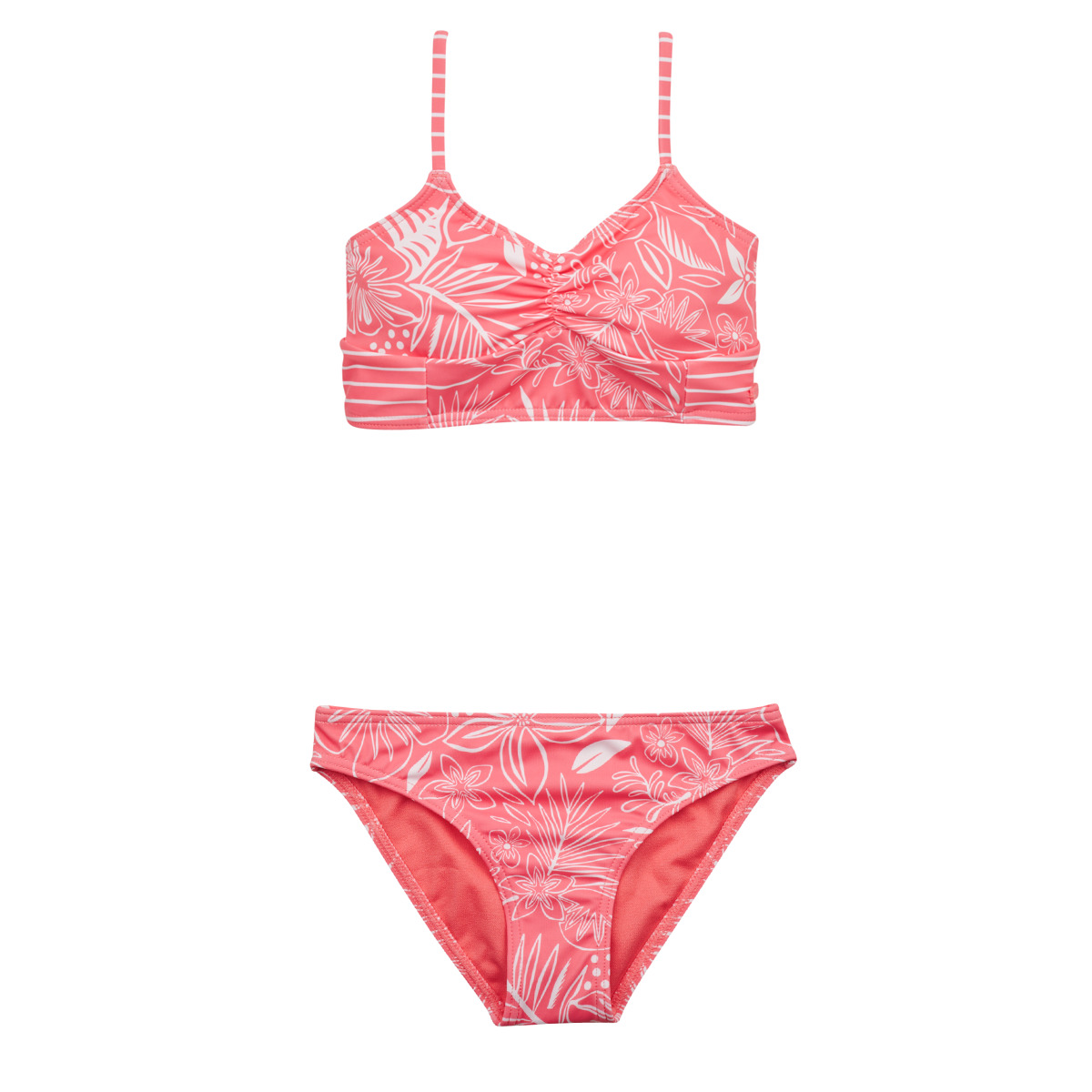 beskydning regional Ryd op Roxy VACAY FOR LIFE CROP TOP SET Pink / White - Free delivery | Spartoo NET  ! - Clothing Swimsuits Child USD/$35.20