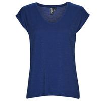 Clothing Women Tops / Sleeveless T-shirts Pieces PCBILLO TEE LUREX STRIPES Blue