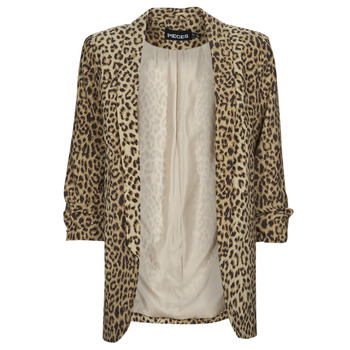 Clothing Women Jackets / Blazers Pieces PCBOSS 3/4 PRINTED BLAZER Leopard