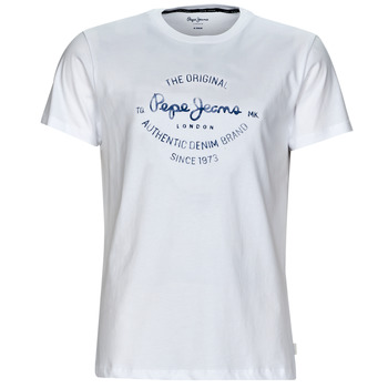 Clothing Men short-sleeved t-shirts Pepe jeans RIGLEY White