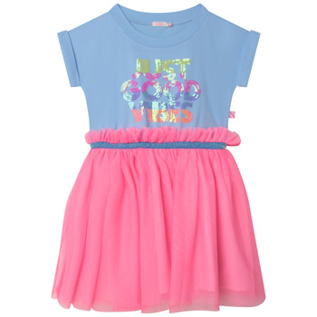 Clothing Girl Short Dresses Billieblush  Blue / Pink