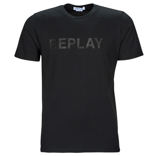 Clothing NET delivery Men - Replay - Black short-sleeved Spartoo ! | Free t-shirts M6462