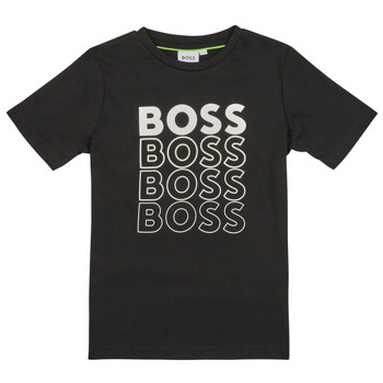 Clothing Boy short-sleeved t-shirts BOSS J25O05-09B-C Black